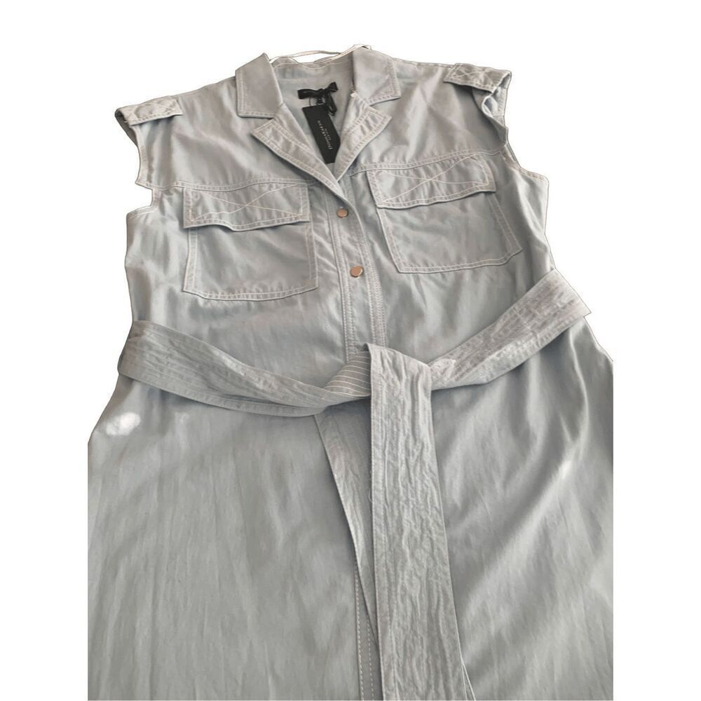 Donna Karan New York Belt sleeveless dress denim in light blue size M - Picture 7 of 11